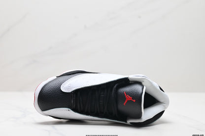 Nike Air Jordan 13 Retro Mid-Top Sneakers – White, Black & Red