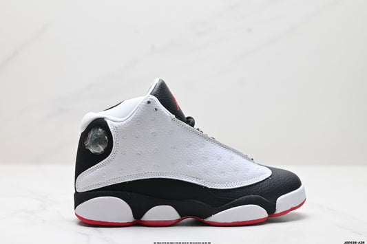 Nike Air Jordan 13 Retro Mid-Top Sneakers – White, Black & Red