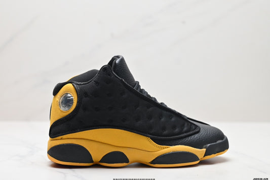 Nike Air Jordan 13 Retro Mid-Top Sneakers – Black & Yellow