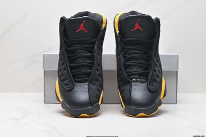 Nike Air Jordan 13 Retro Mid-Top Sneakers – Black & Yellow