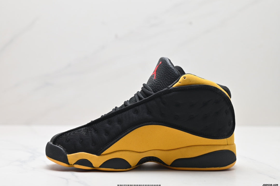Nike Air Jordan 13 Retro Mid-Top Sneakers – Black & Yellow