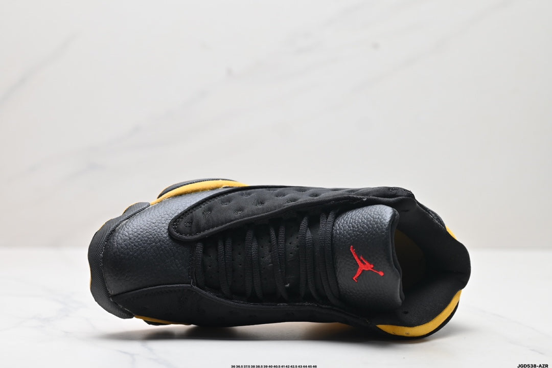 Nike Air Jordan 13 Retro Mid-Top Sneakers – Black & Yellow