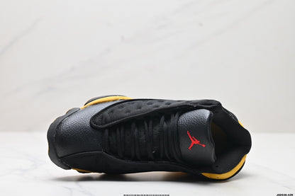 Nike Air Jordan 13 Retro Mid-Top Sneakers – Black & Yellow