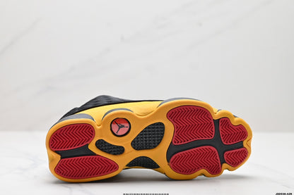 Nike Air Jordan 13 Retro Mid-Top Sneakers – Black & Yellow