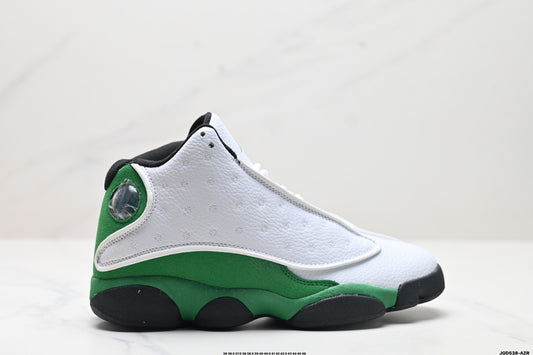 Nike Air Jordan 13 Retro Mid-Top Sneakers – White & Green