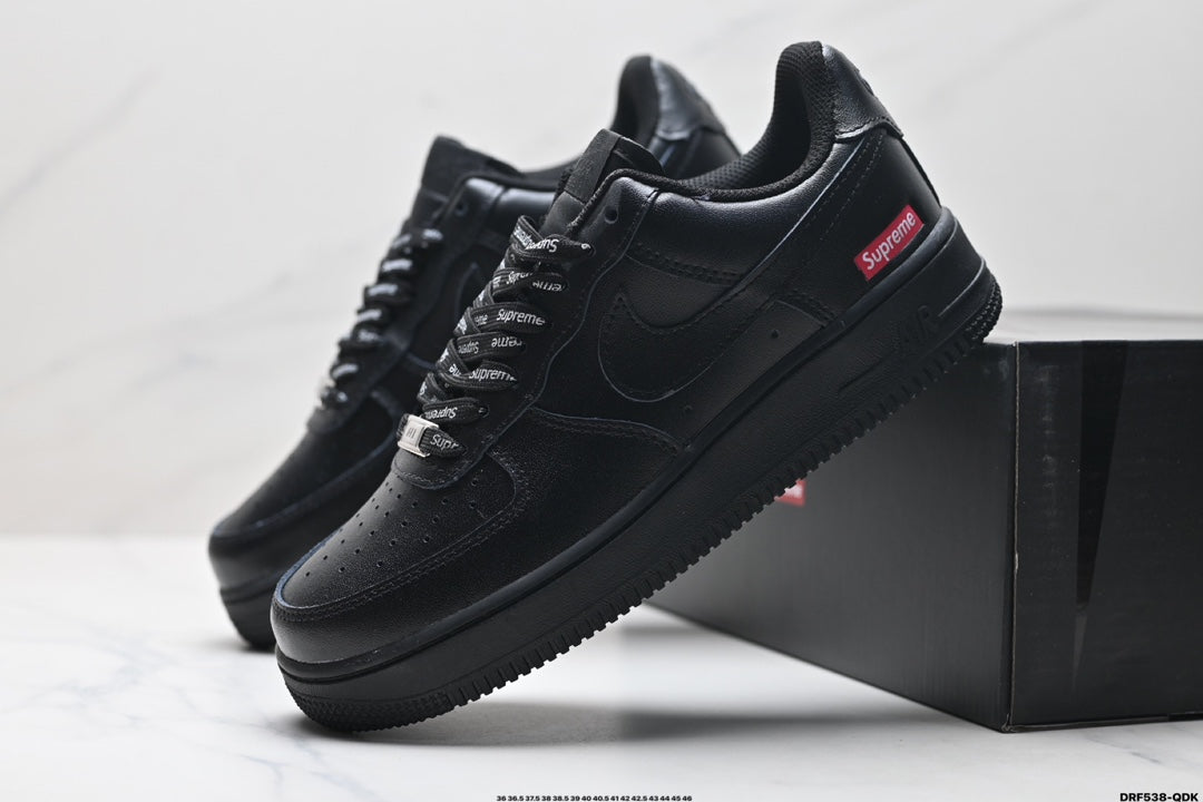 Nike Air Force 1 ’07 Low Sneakers – Black with Red Logo