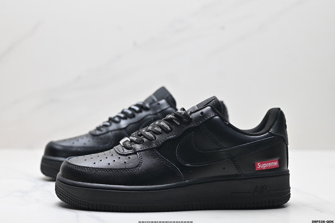 Nike Air Force 1 ’07 Low Sneakers – Black with Red Logo
