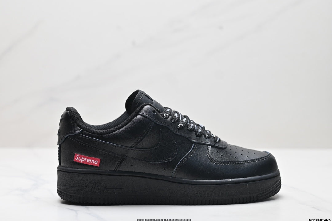Nike Air Force 1 ’07 Low Sneakers – Black with Red Logo