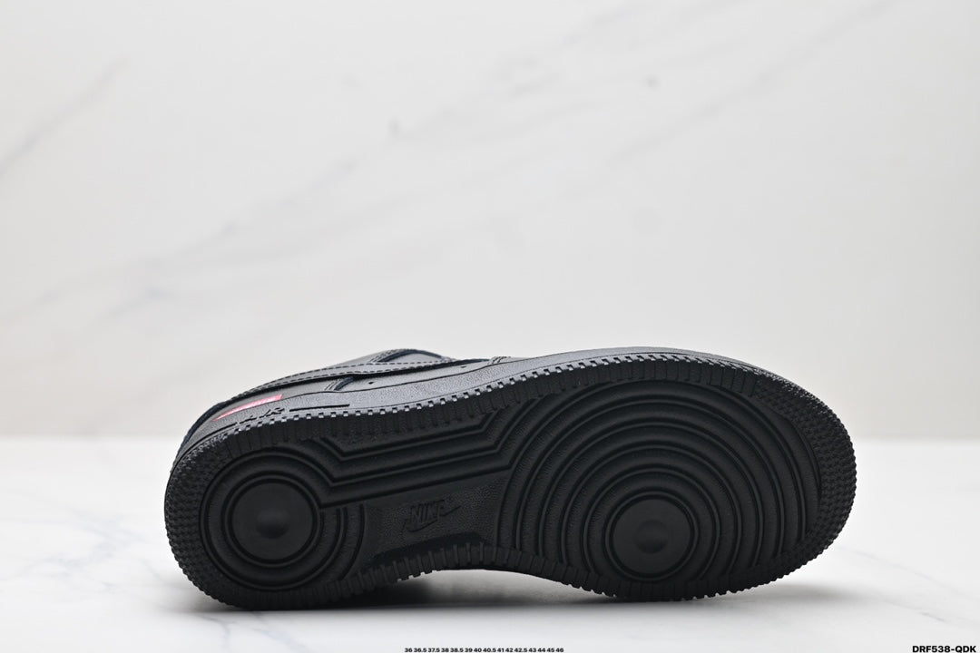 Nike Air Force 1 ’07 Low Sneakers – Black with Red Logo