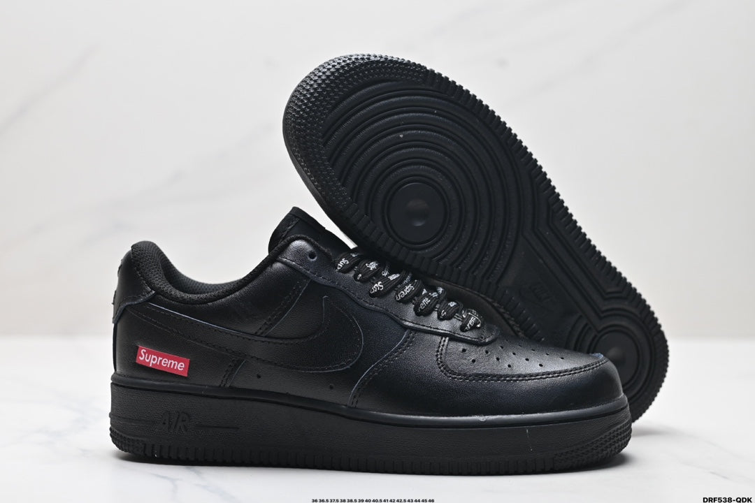 Nike Air Force 1 ’07 Low Sneakers – Black with Red Logo
