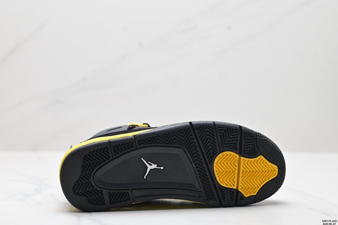 Nike Air Jordan 4 Retro Sneakers – Black & Yellow