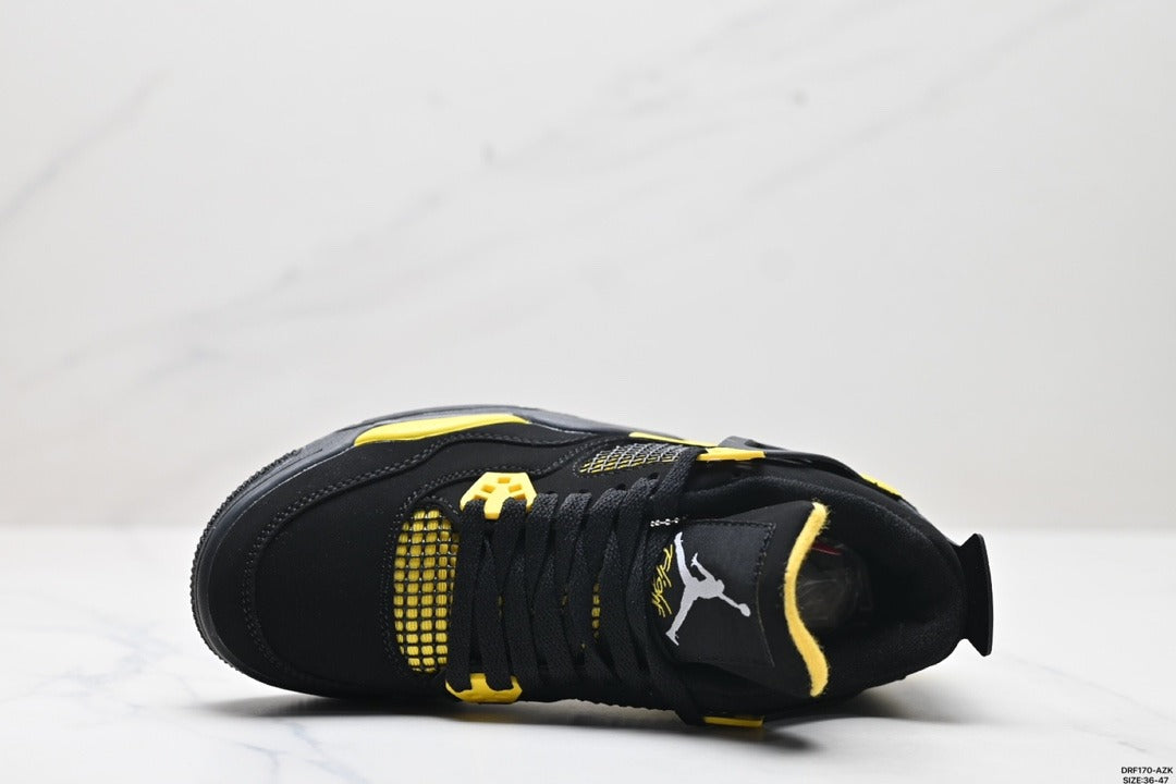 Nike Air Jordan 4 Retro Sneakers – Black & Yellow