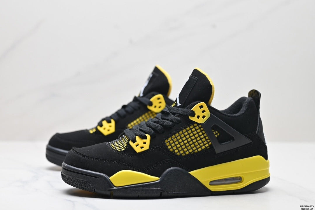 Nike Air Jordan 4 Retro Sneakers – Black & Yellow