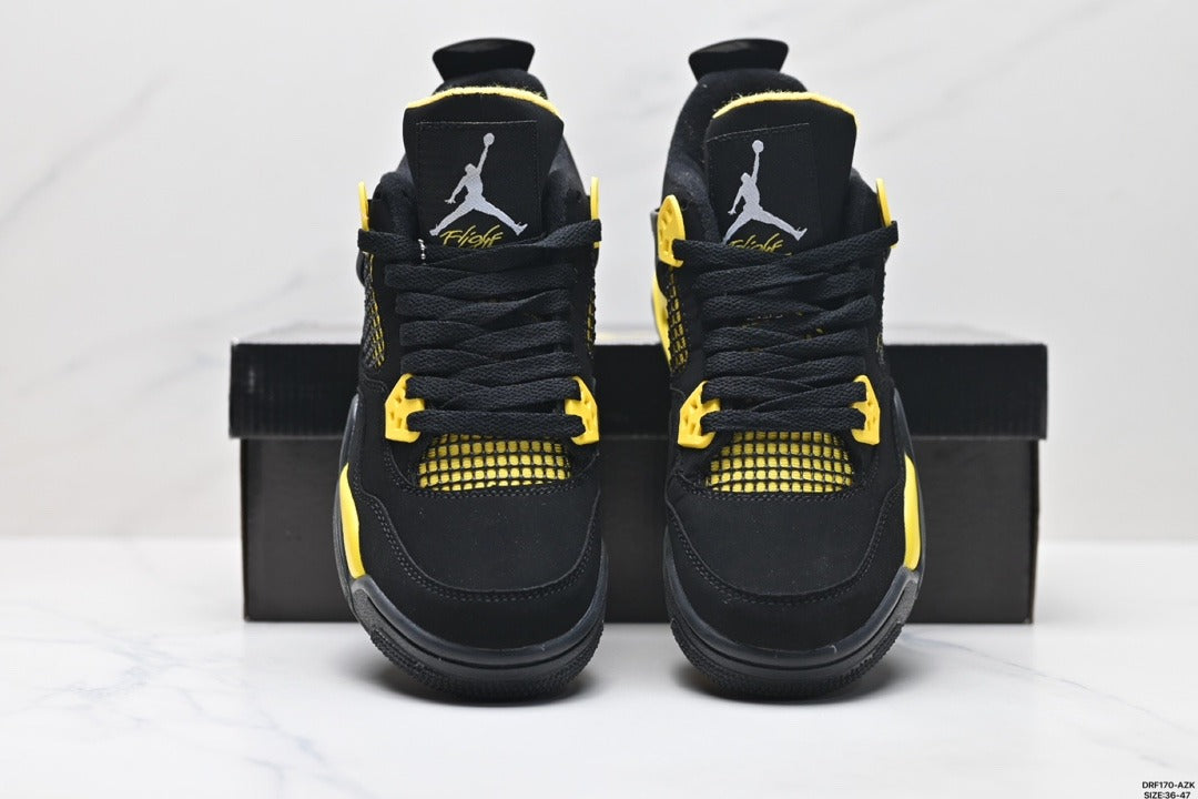 Nike Air Jordan 4 Retro Sneakers – Black & Yellow